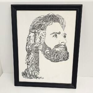 Linda Rudnicki Signed Detailed Jesus Pictures in Picture Scriptures Framed 15x12